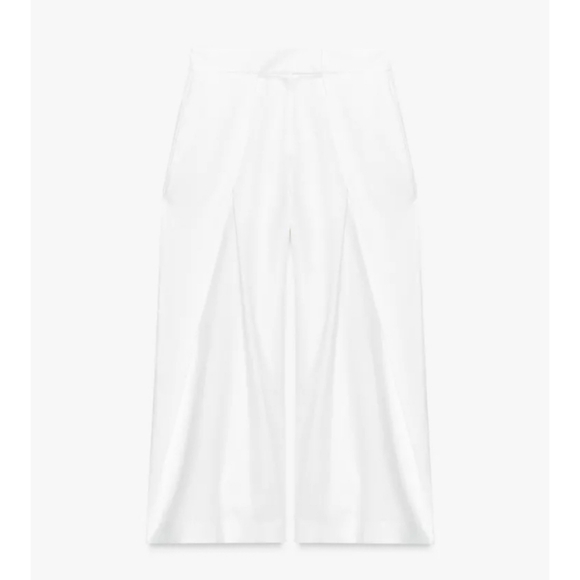 Zara Zw Collec 100% Linen High-rise Wide Leg Pleated Volume Cropped Pants - Picture 10 of 11